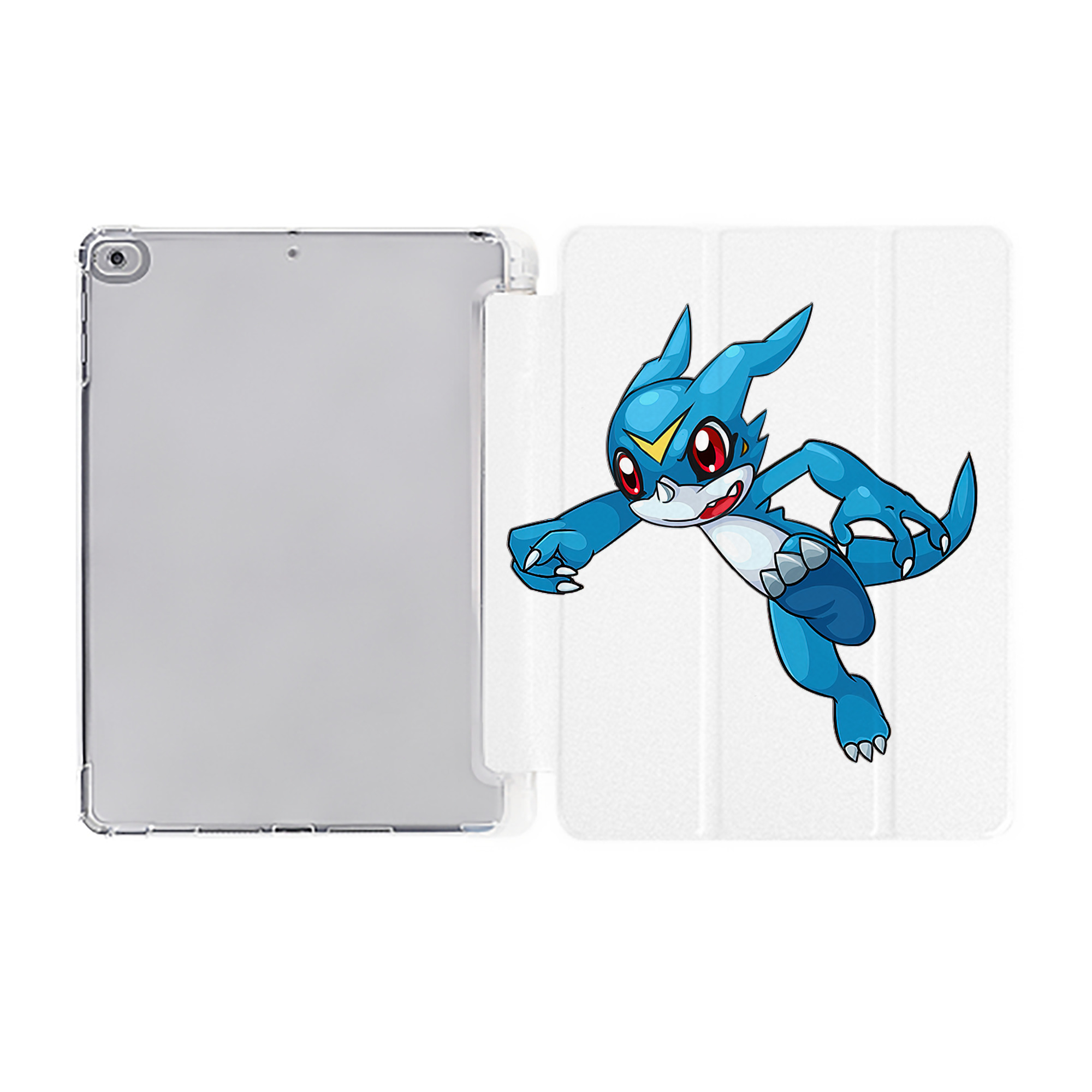 （画像用） Digimon デジタルモンスター/デジモン IPad ケース ペン収納付き 三つ折りスタンド PUレザー×シリコン 対応機種9.5/10.5/10.9インチ